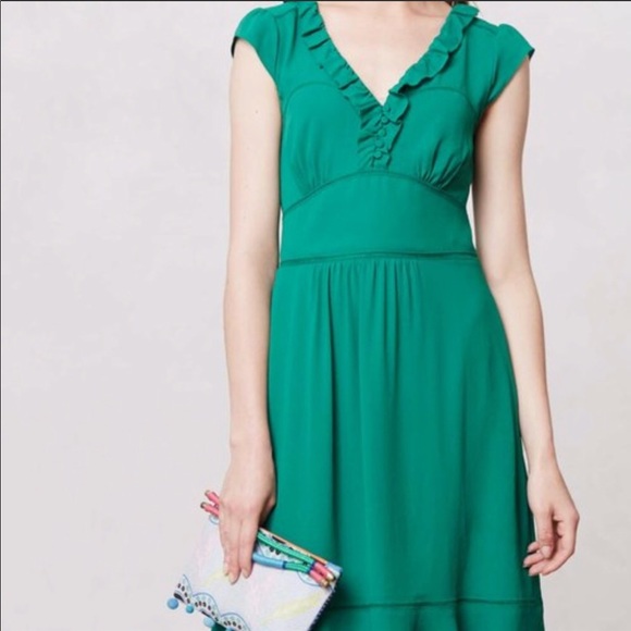 Anthropologie Dresses & Skirts - Anthropologie Maeve kelly green cap sleeve dress